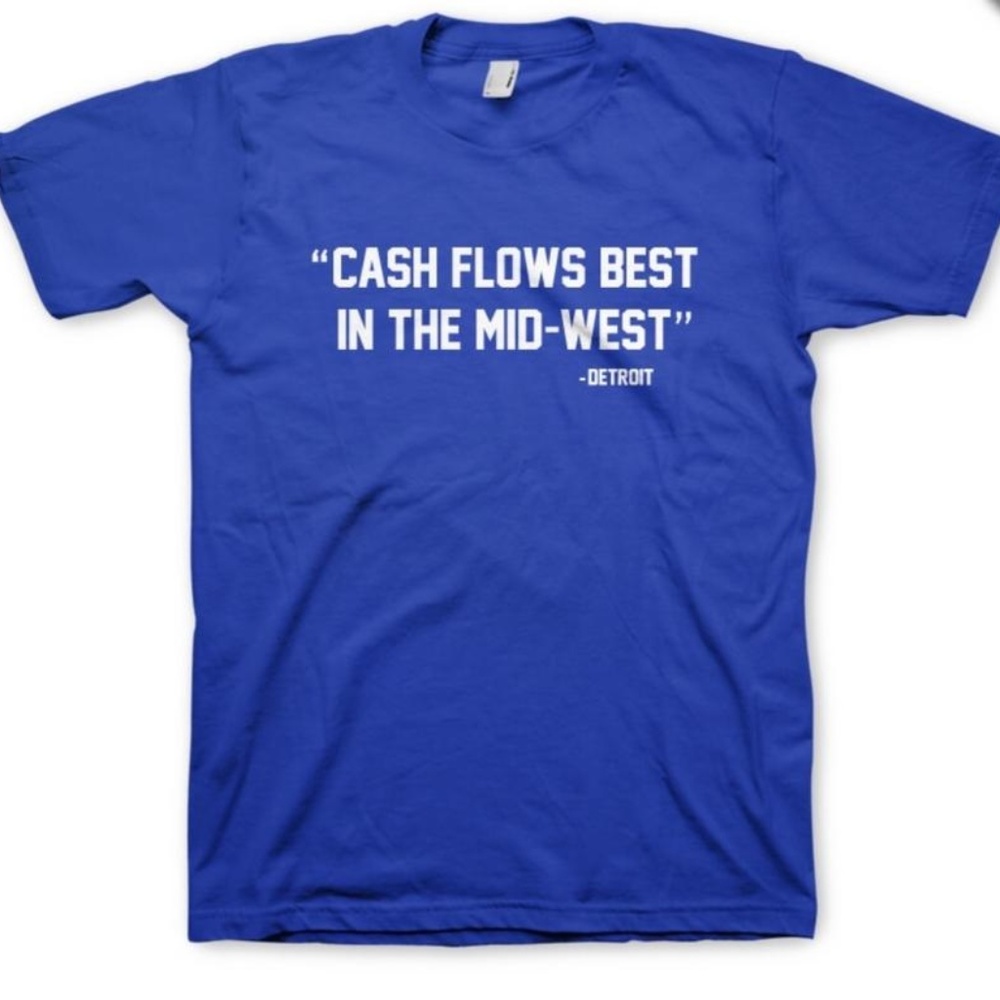 DETROIT “Cash Flows Best In The Midwest" Tee BLUE
